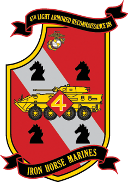 USMC 4th Light Armored Reconnaissance Battalion Marines Patch U.S. Military vinyl decal for car, truck, window or laptop