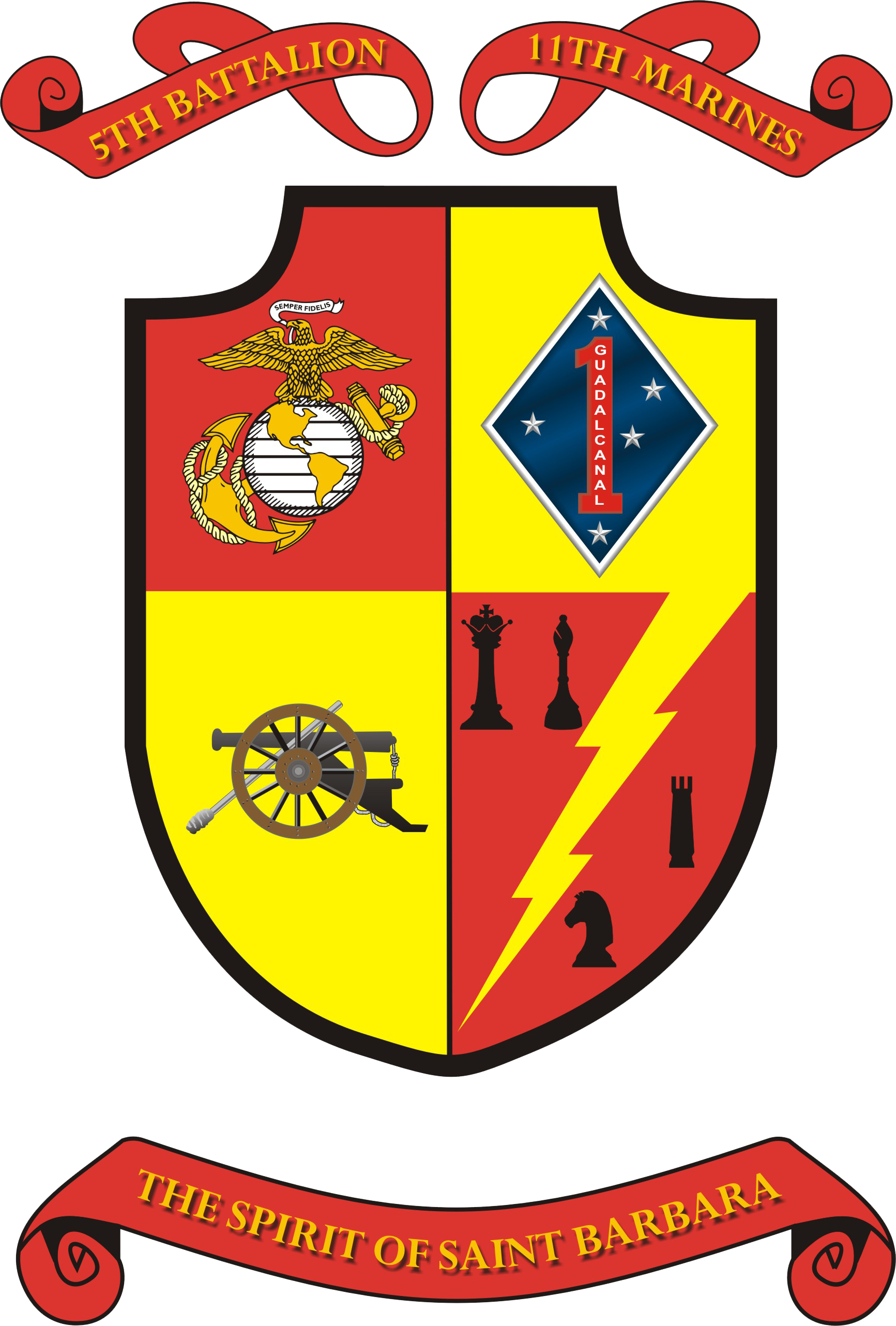 USMC 5th Battalion 11th Marines Patch U.S. Military vinyl decal for car, truck, window or laptop - DECALS OF AMERICA