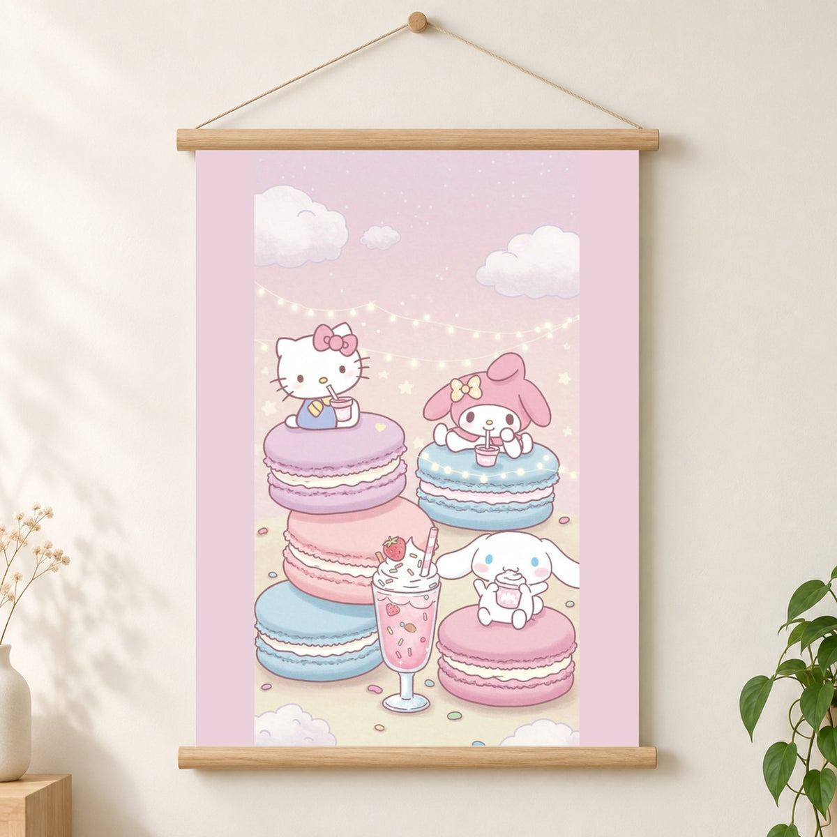 Hello Kitty My Melody Cinnamoroll Sanrio Wall Scroll Room Home Decor