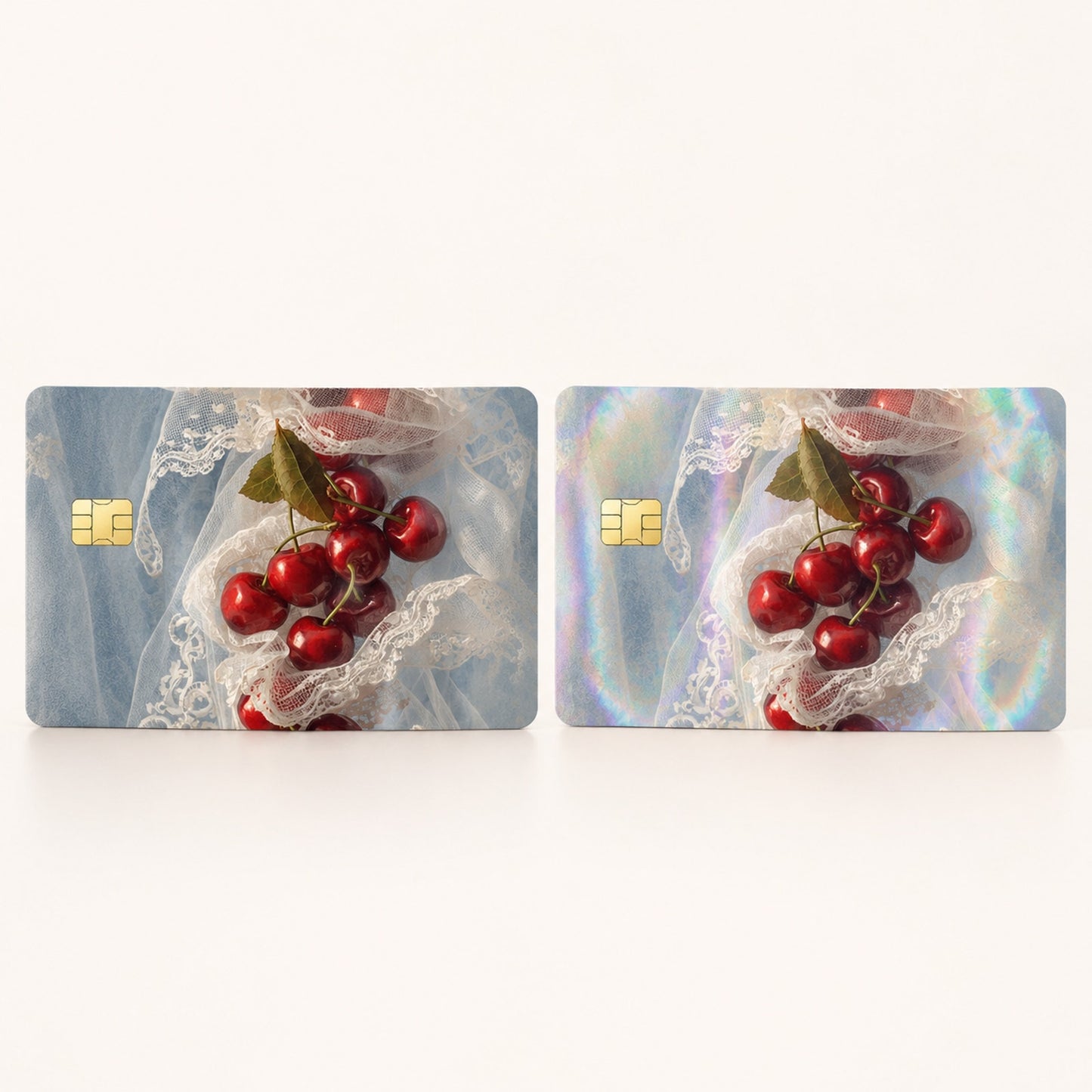 Crimson Cherries in Vintage Lace Luxury DesignDebit Card Credit Card Skin