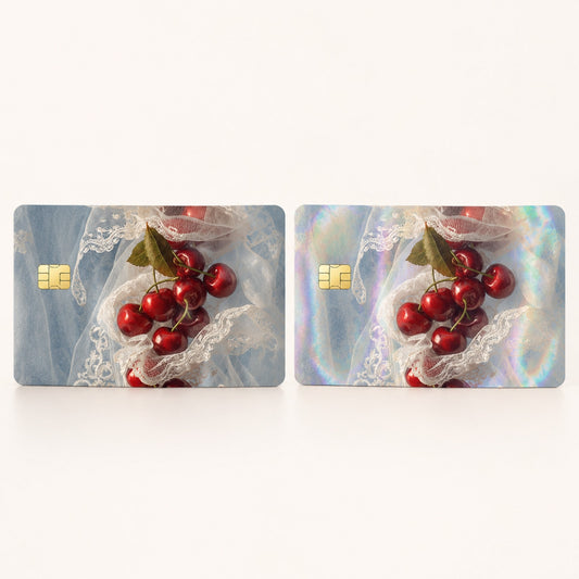 Crimson Cherries Vintage Lace Luxury Credit Card Skin