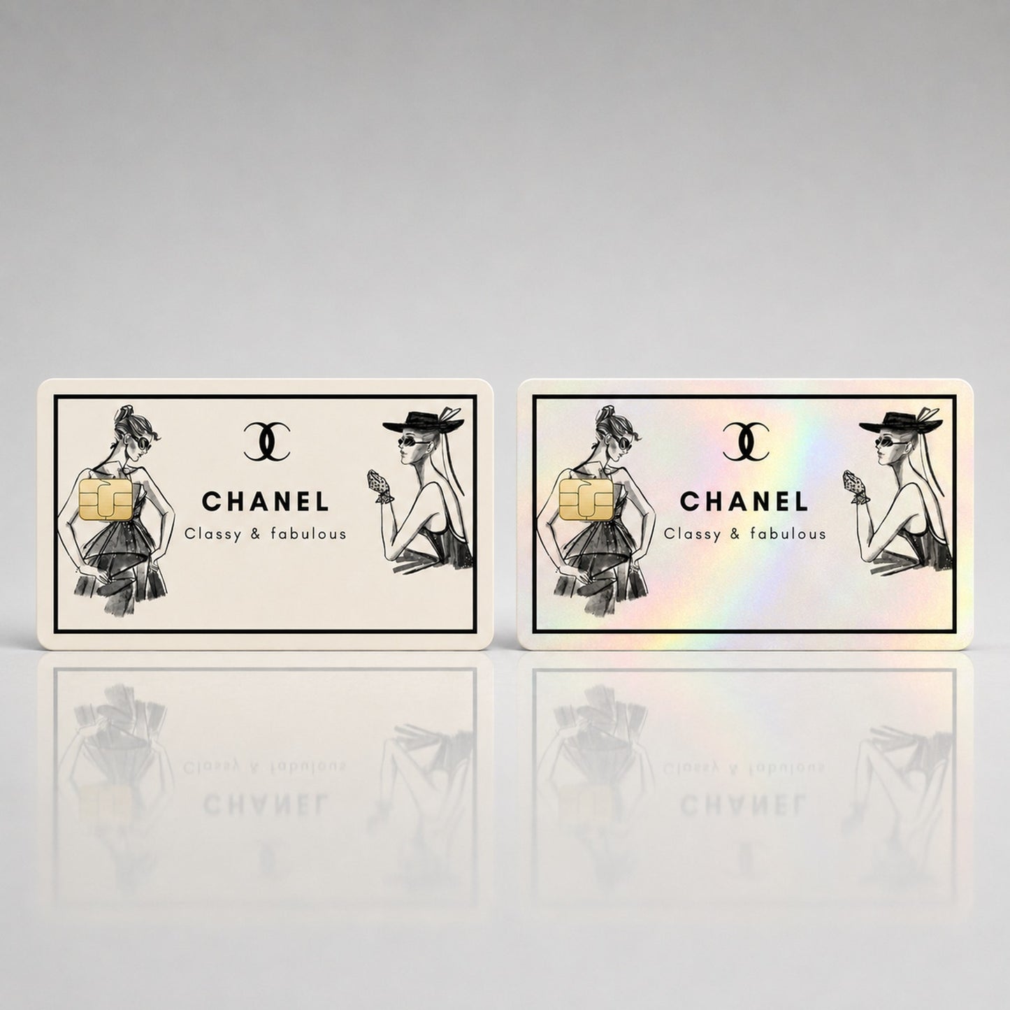 2D Monochrome Fashion Atelier Luxury Designer Brand Debit Card Credit Card Skin