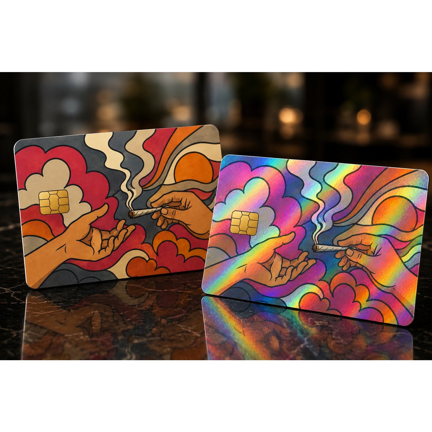 Debit Card Credit Card Skin Cover Sticker Funny Pass Up Smoke Small Chip