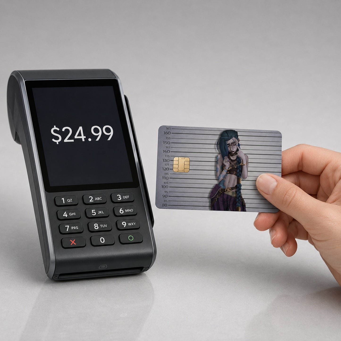 Jinx's Mocking Mugshot League of Legends Debit Card Credit Card Skin