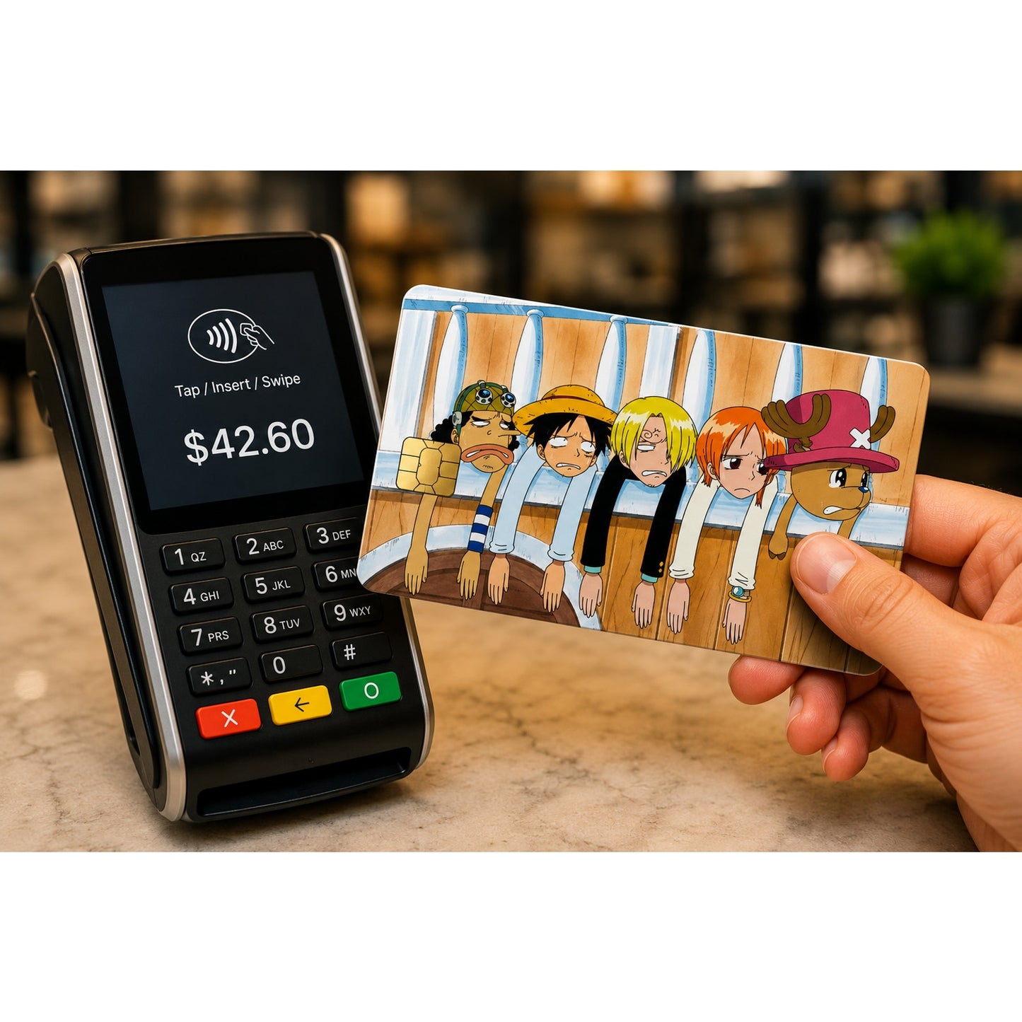 One Piece Funny Straw Hat Crew Hanging Debit Card Credit Card Skin