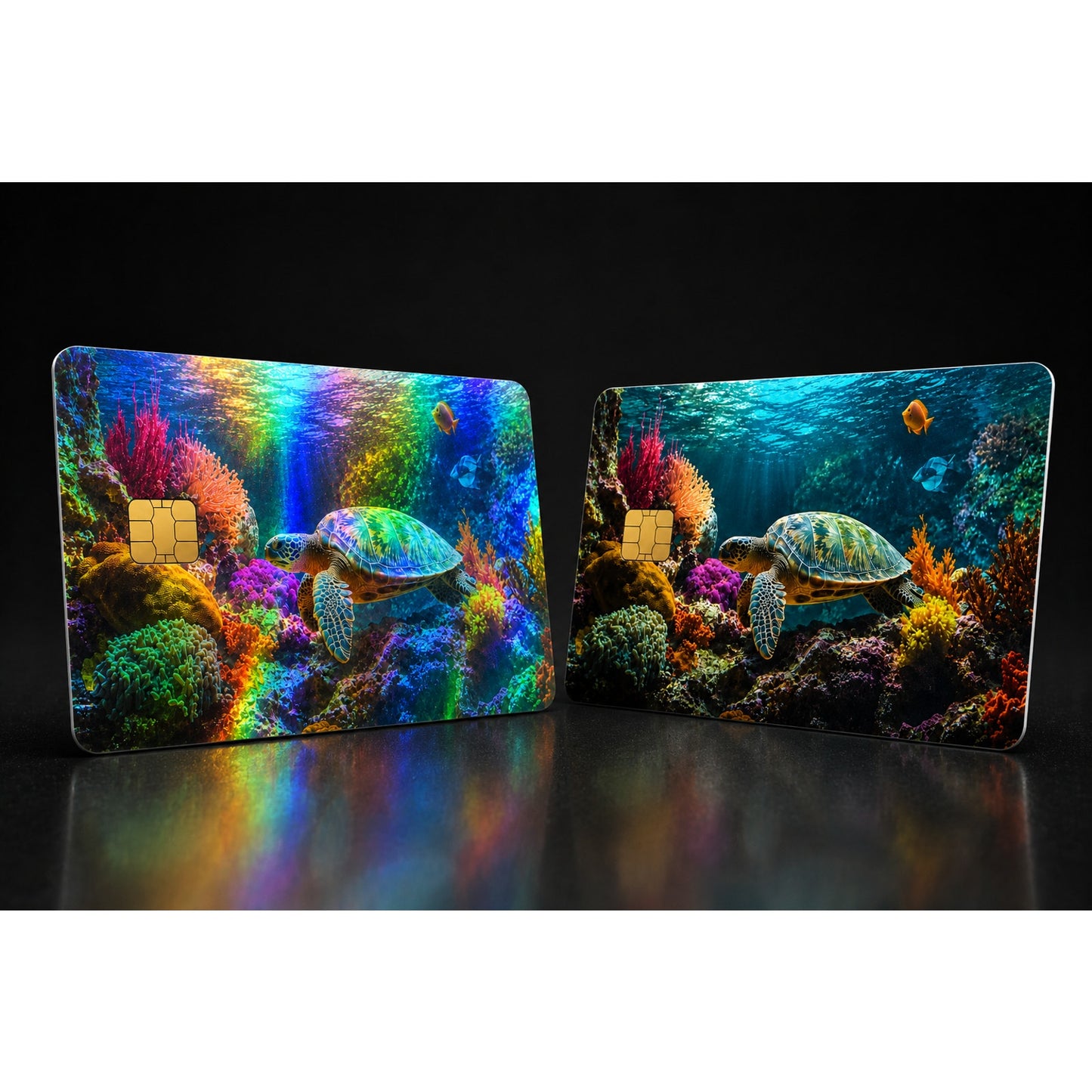 Colorful Sea Turtle Underwater Habitat Debit Card Credit Card Skin Sticker Decal