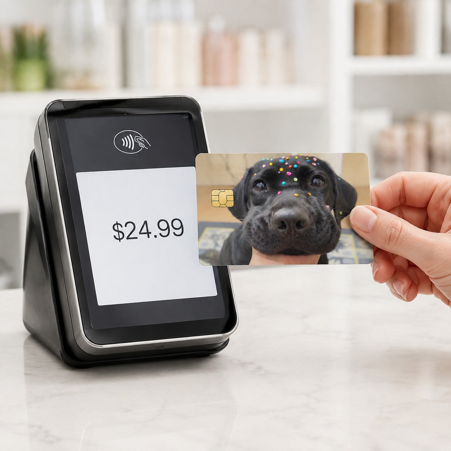 A Fur-ly Bedazzled Pup Debit Card Credit Card Skin Vinyl Sticker