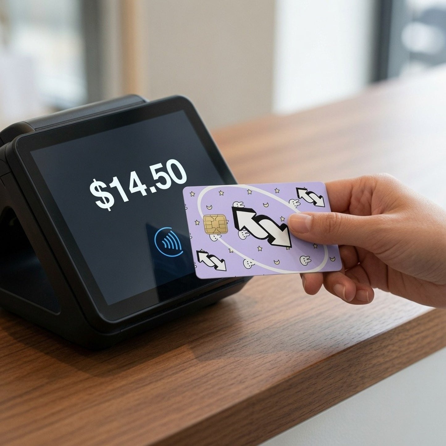 Lavender Bunny Reverse UNO Inspired Card Debit Card Credit Card Skin Sticker