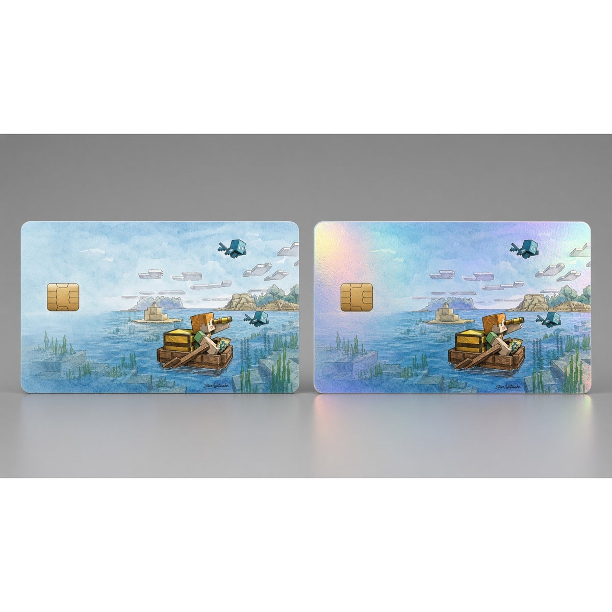 Minecraft Alex Ocean Map with Allays Credit Card Skin