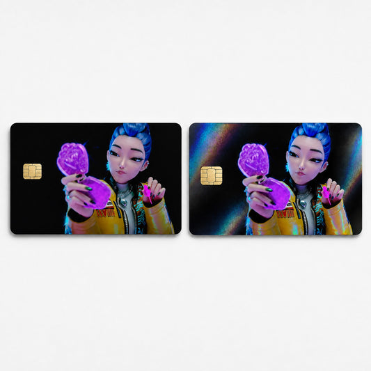 Rumi Applies Final Touch-Up KPop Demon Hunters HUNTR/X Huntrix Credit Card Skin
