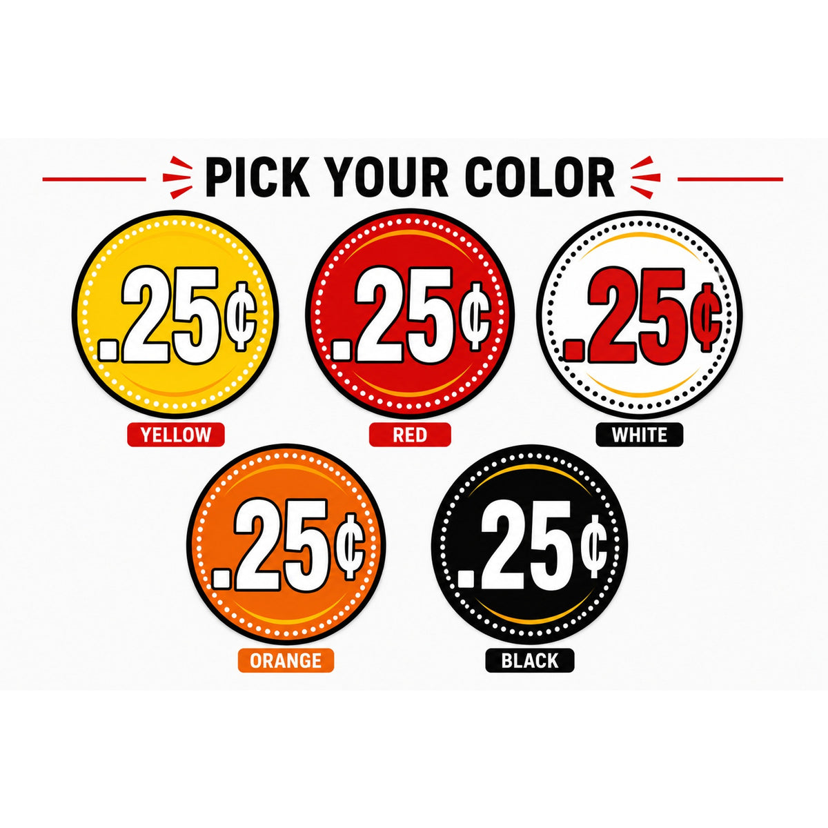 10-Pack 2-Inch Round Vending Machine Price Stickers