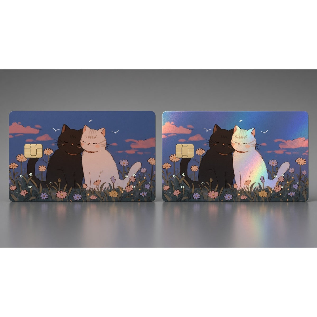 Twilight Snuggle Cats Meadow Cute Kitty Cat Debit Card Credit Card Skin