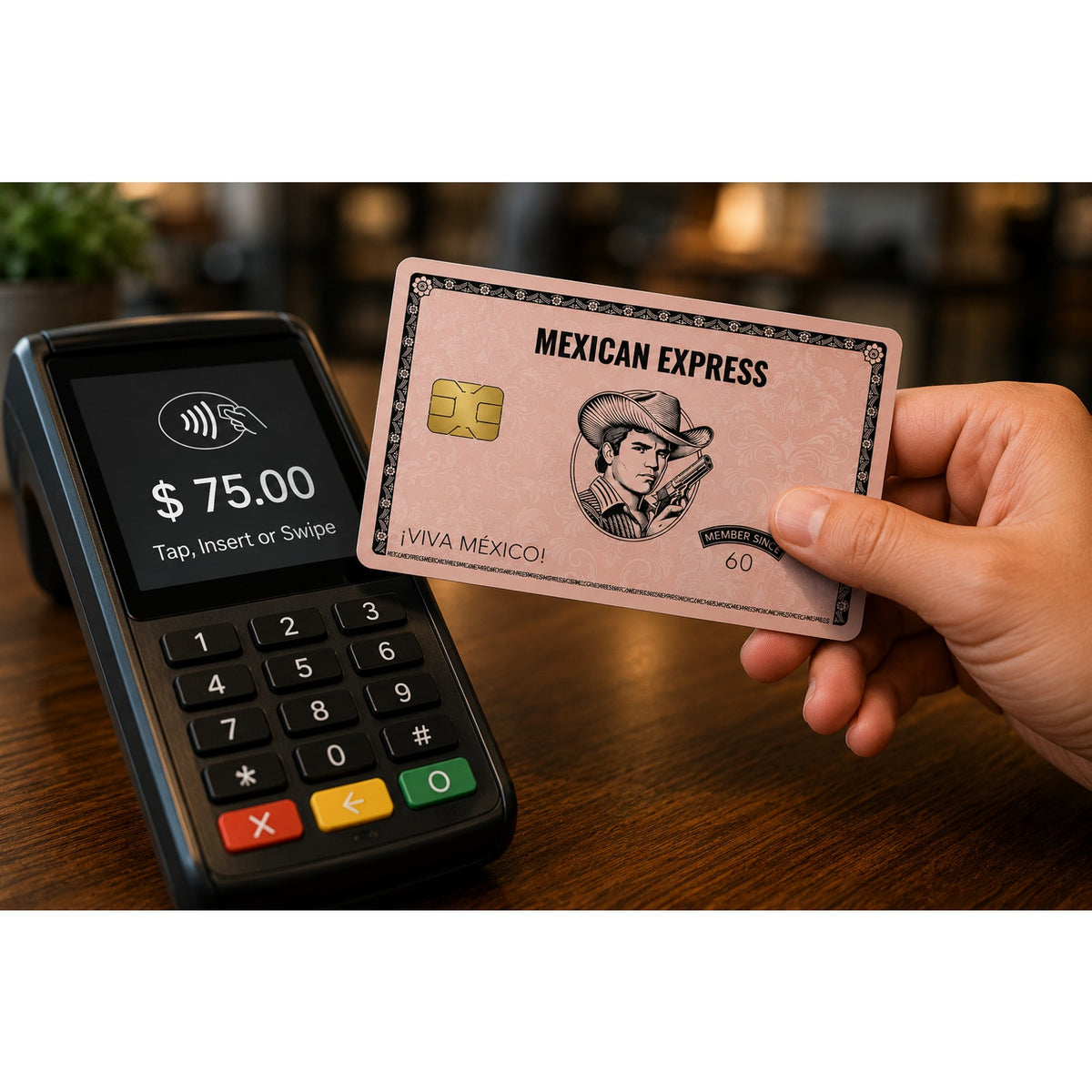 Pink Mexican Express Credit Card Skin Debit Card Vinyl Sticker Wrap
