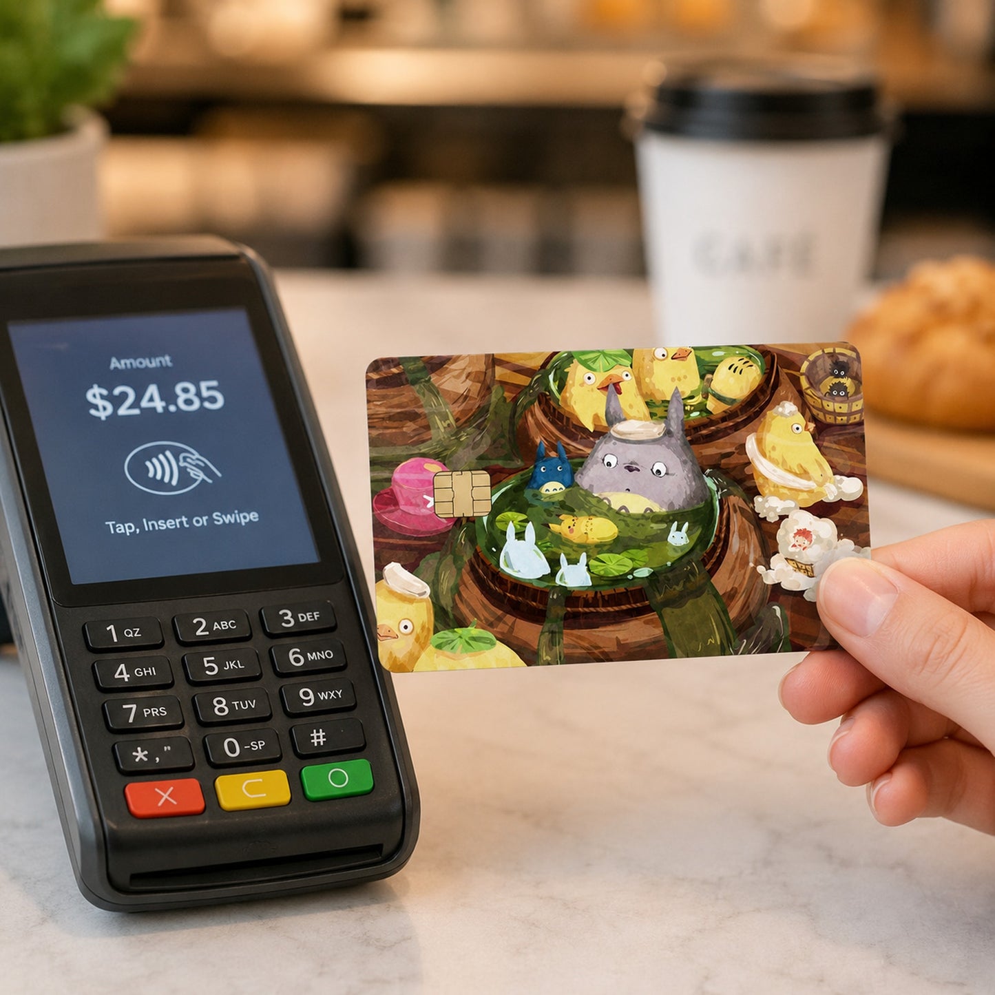 Totoro Spirit Bathhouse Crossover Ghibli Studio Debit Card Credit Card Skin