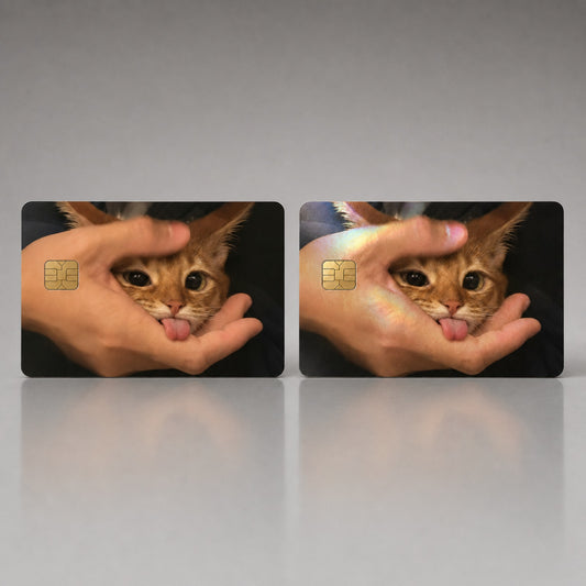 Silly Tongue-Out Tabby Cat Credit Card Skin Sticker
