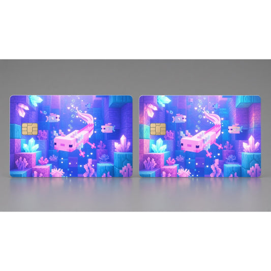Minecraft Axolotl Lush Caves Underwater Credit Card Skin