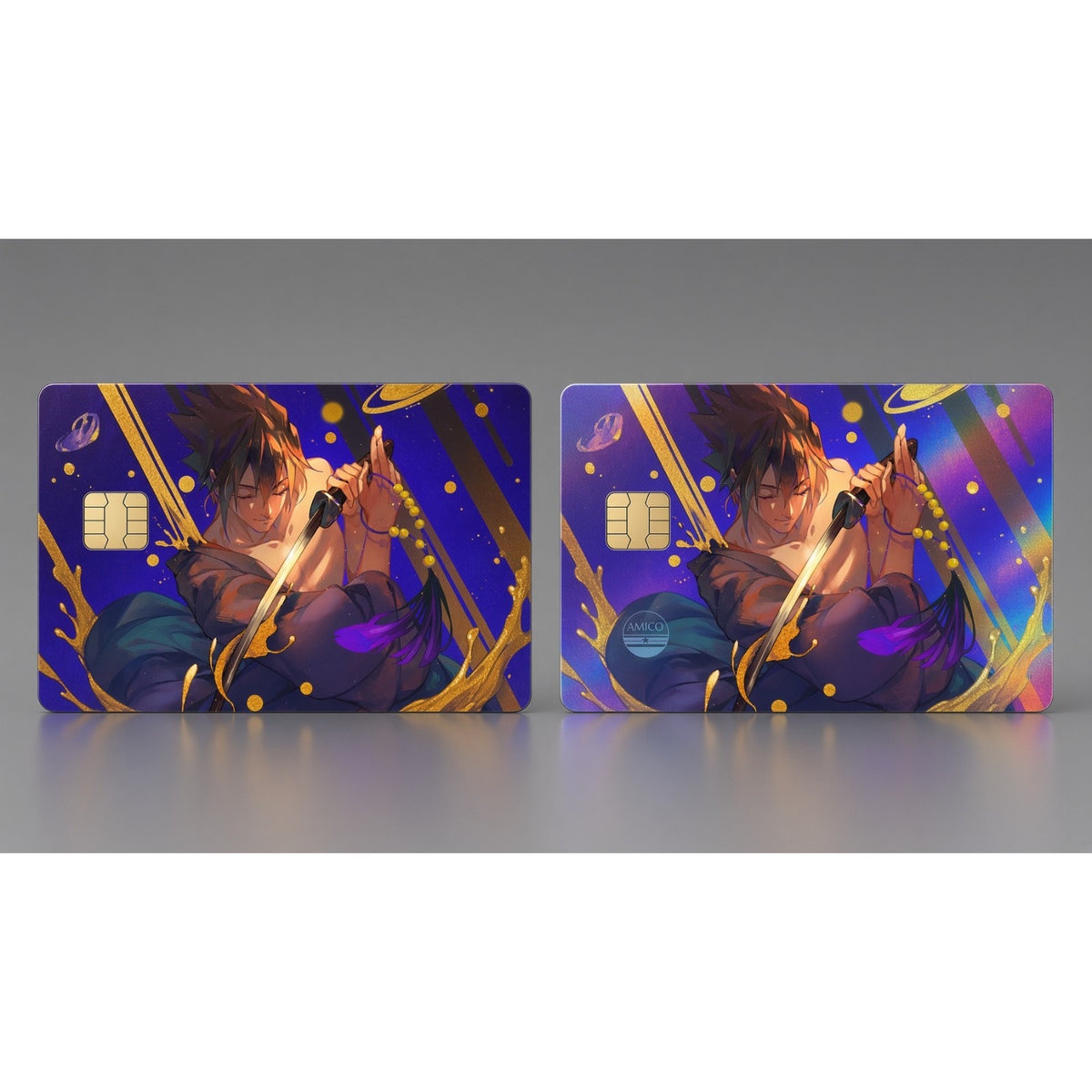 Naruto Sasuke Golden Eclipse Sword Credit Card Skin