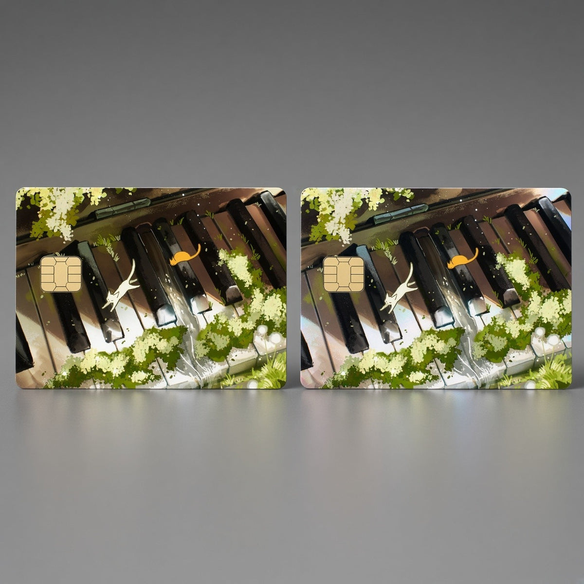 Mossy Piano Cat Miniature Paws Debit Card Credit Card Skin