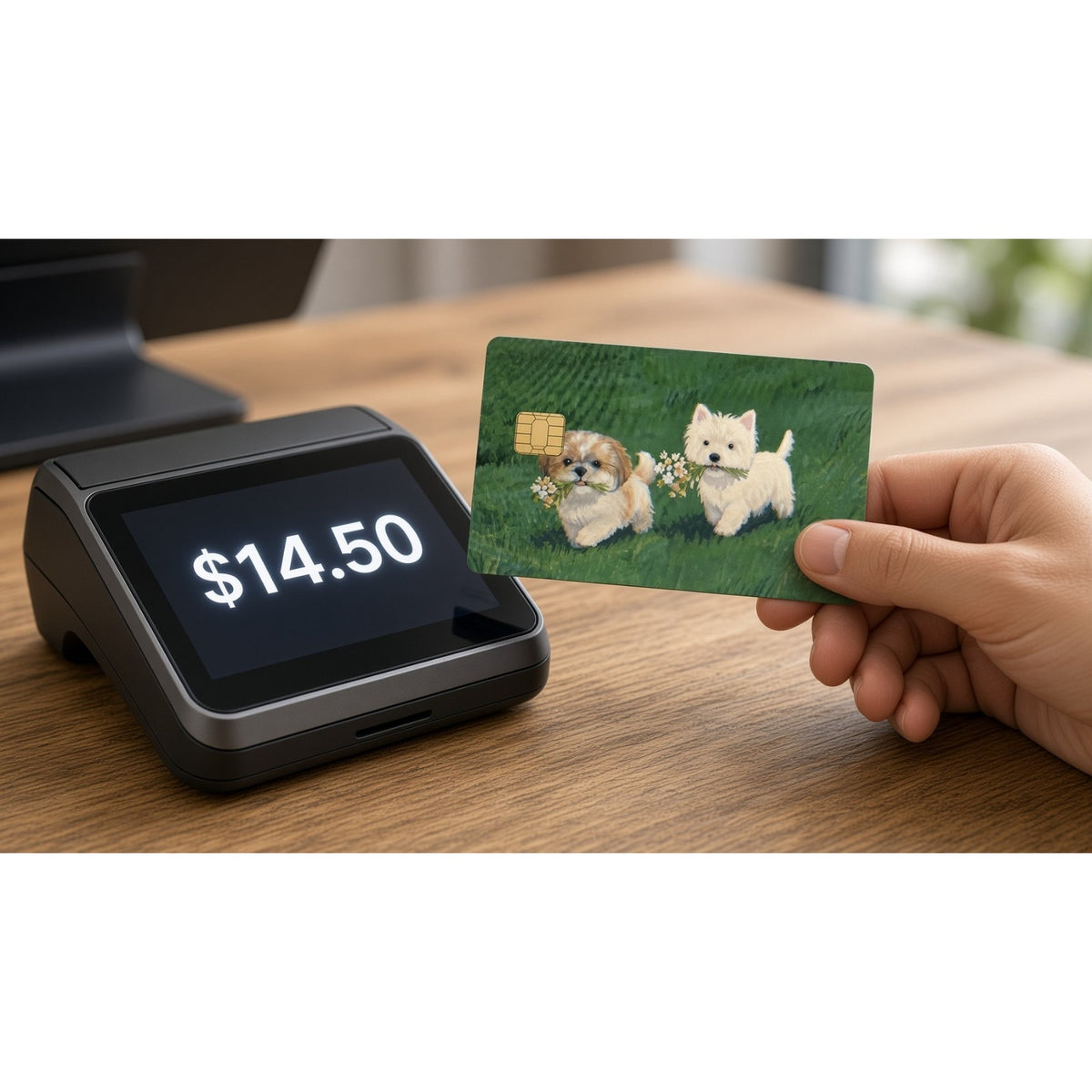 Dogs Flower Delivery Field Puppy Debit Card Credit Card Skin Vinyl Sticker