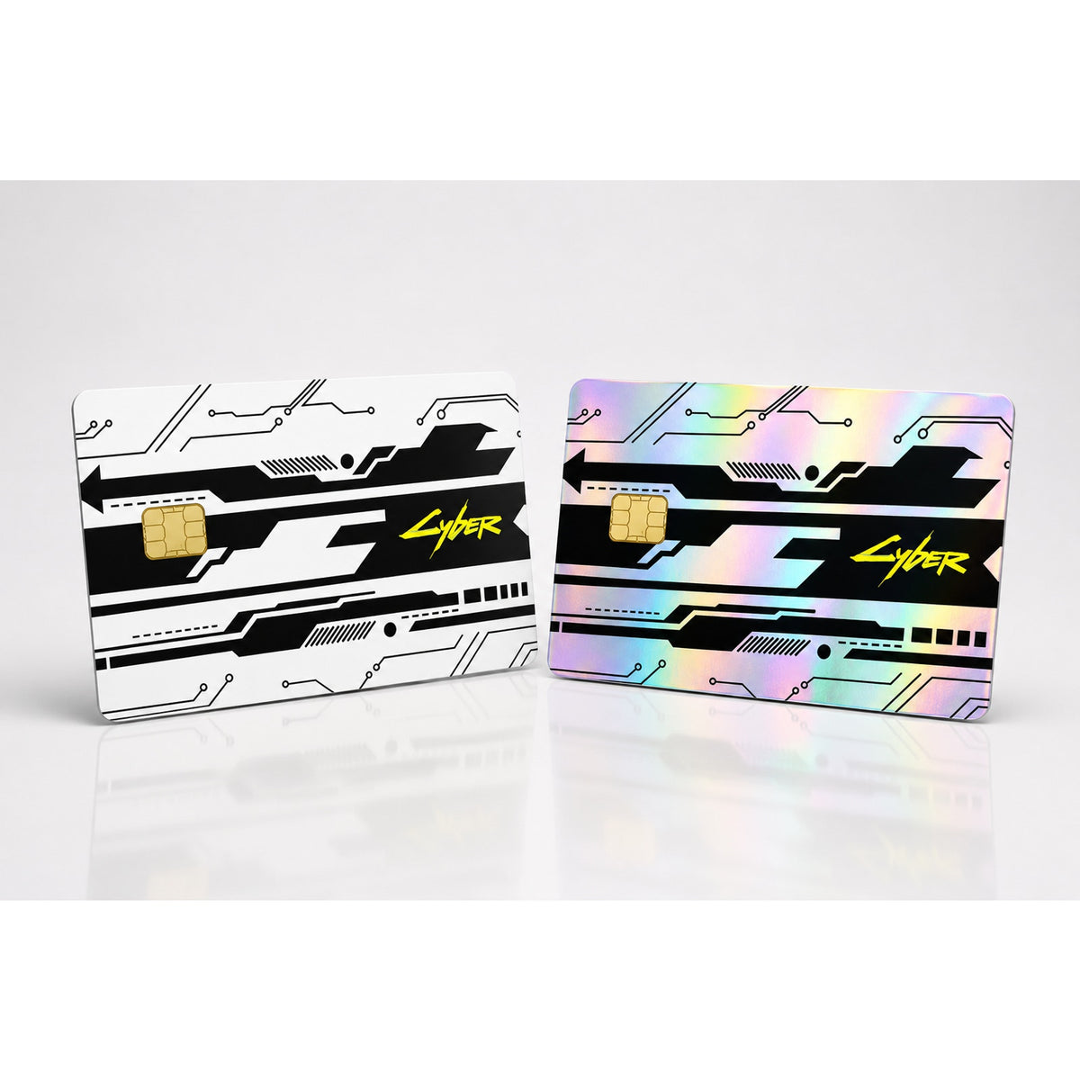 Black & White Cyberpunk Futuristic Credit Card Skin Vinyl Sticker Debit Card