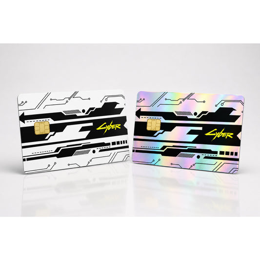 Black & White Cyberpunk Futuristic Credit Card Skin Sticker