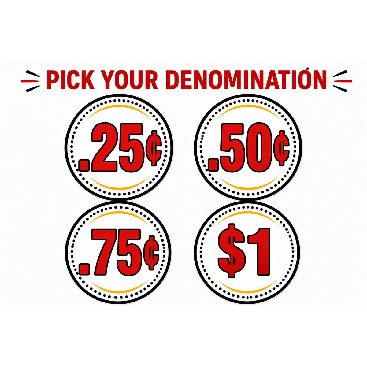 10-Pack 2-Inch Round Vending Machine Price Stickers
