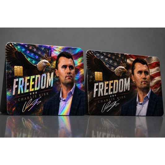 Credit Card Skin Charlie Kirk Freedom Vinyl Sticker Colored