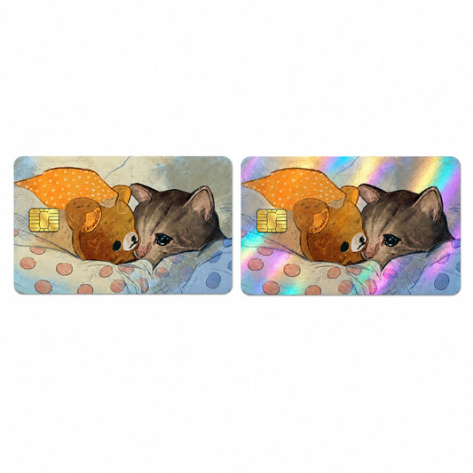 Fur-lorn and Tuckered Out Sleepy Cat Debit Card Credit Card Skin