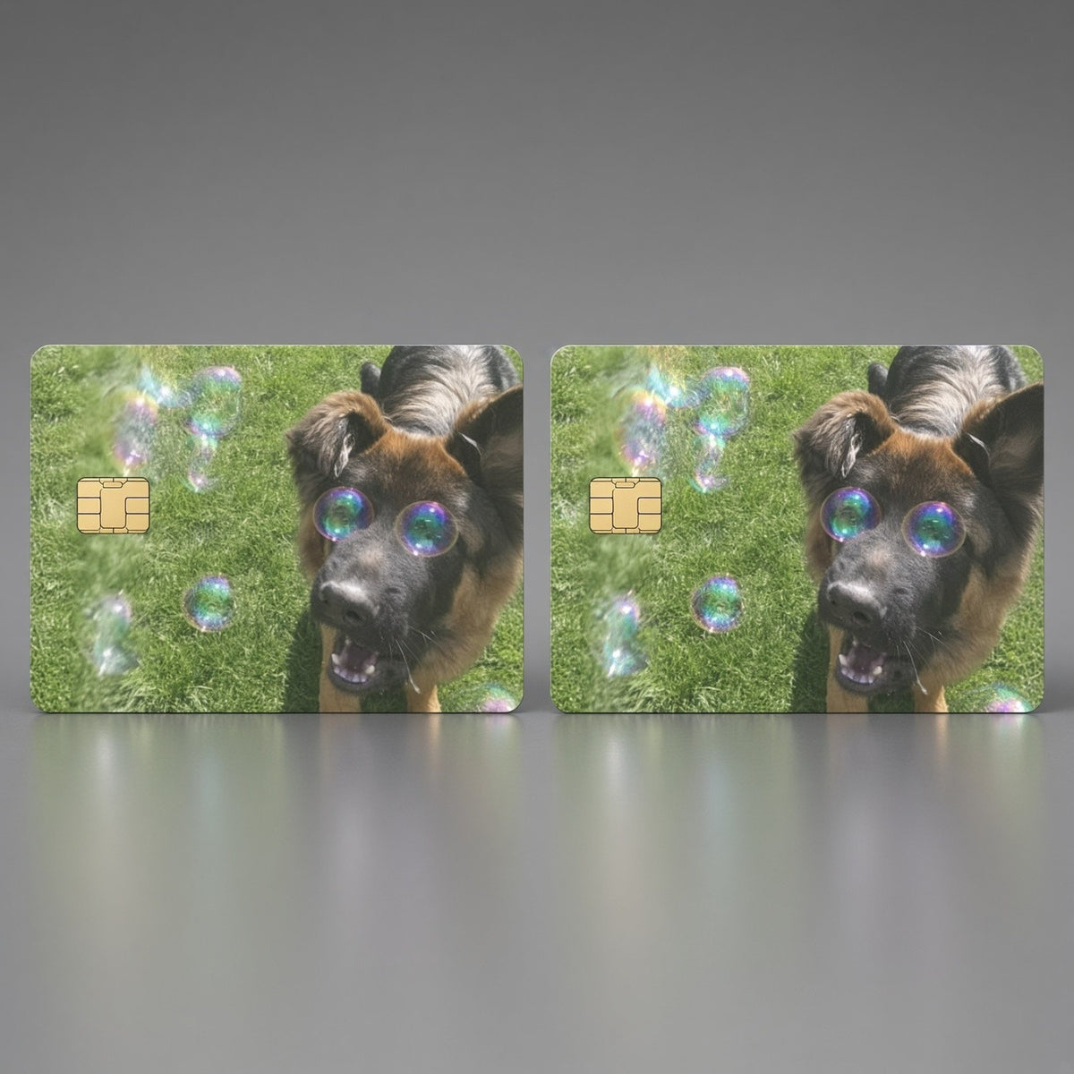 German Shepherd Bubble Vision Funny Dog Debit Card Credit Card Skin