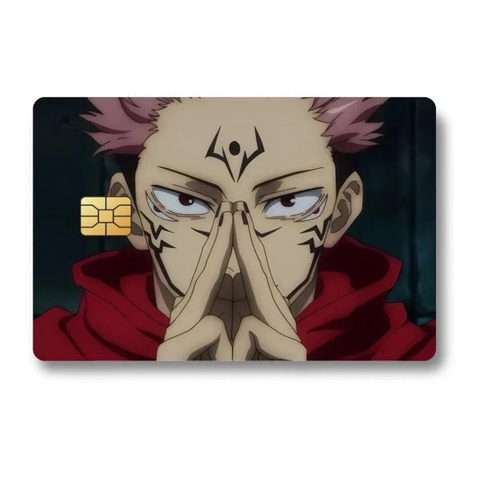 Anime Jujutsu Kaisen Yuji Itadori Face Credit Card Cover Vinyl Skin Sticker