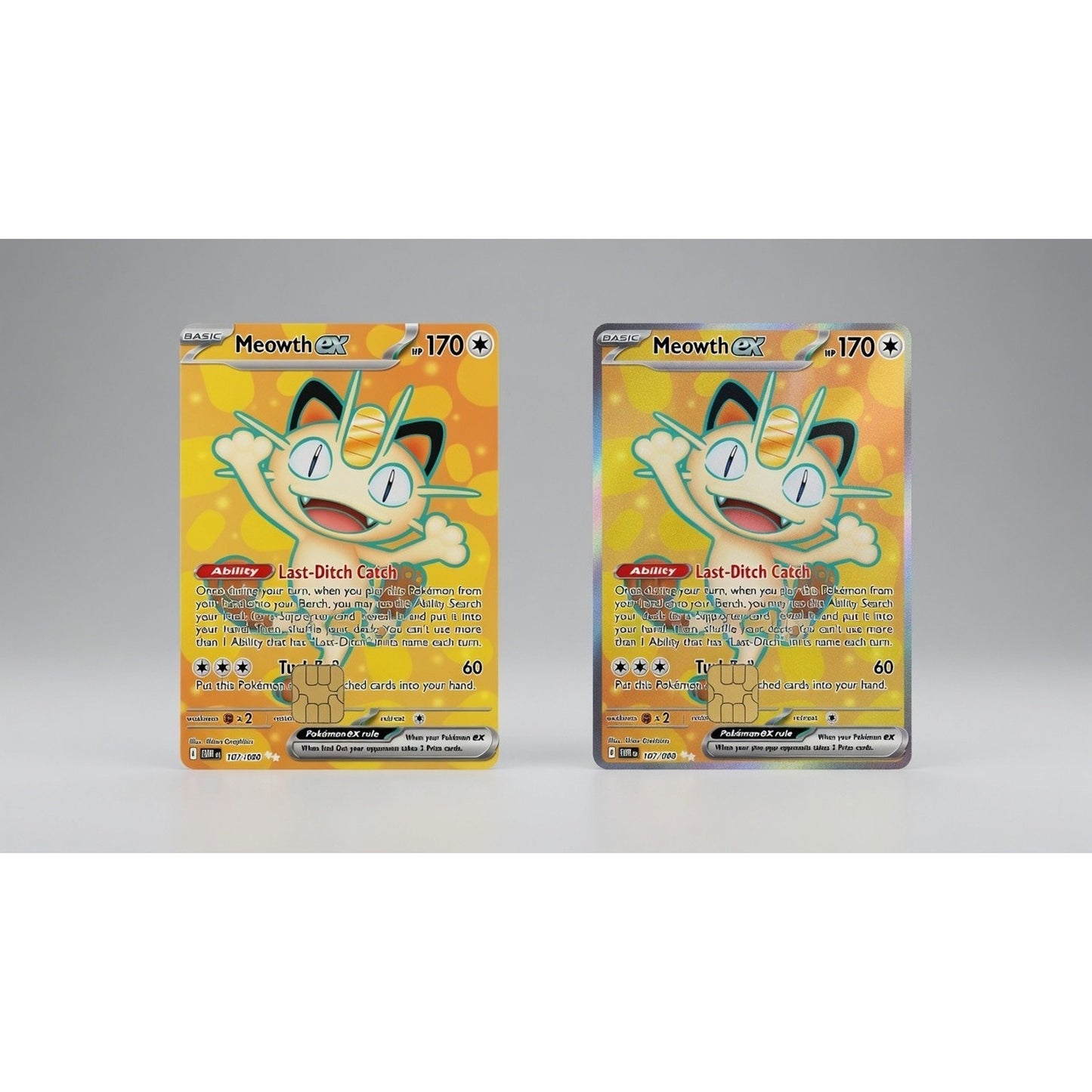 Meowth ex Orange Pokémon TC Debit Card Credit Card Skin Vinyl Sticker