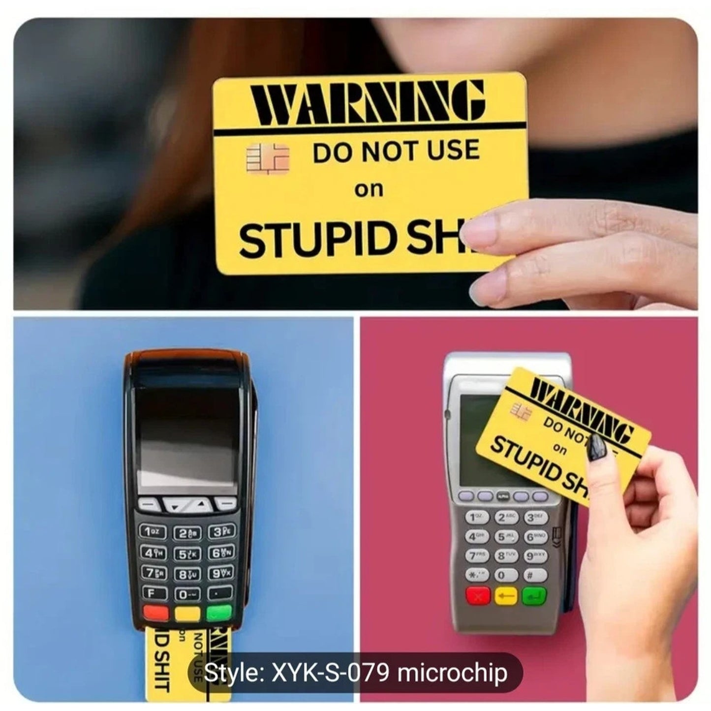 Warning Don't Use On Stupid Sh*t Debit Credit Card Sticker Skin Free Ship
