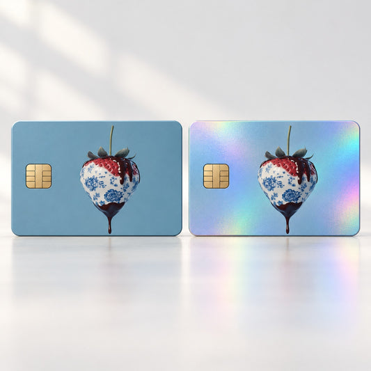 Porcelain Floral Glazed Strawberry Luxury Design Debit Card Credit Card Skin