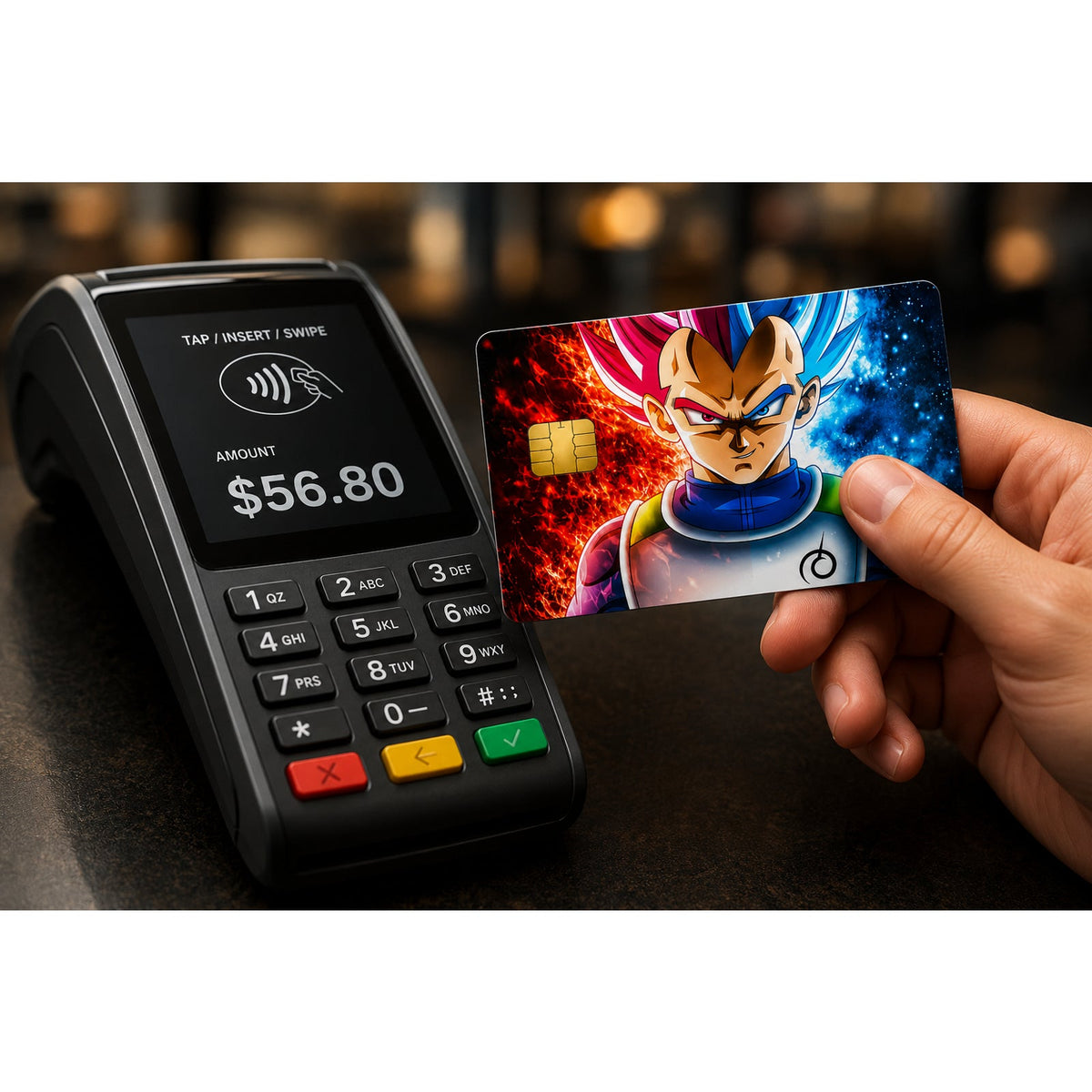 Vegeta Super Saiyan Blue Red Credit Card Skin Anime Debit Card Vinyl Decal