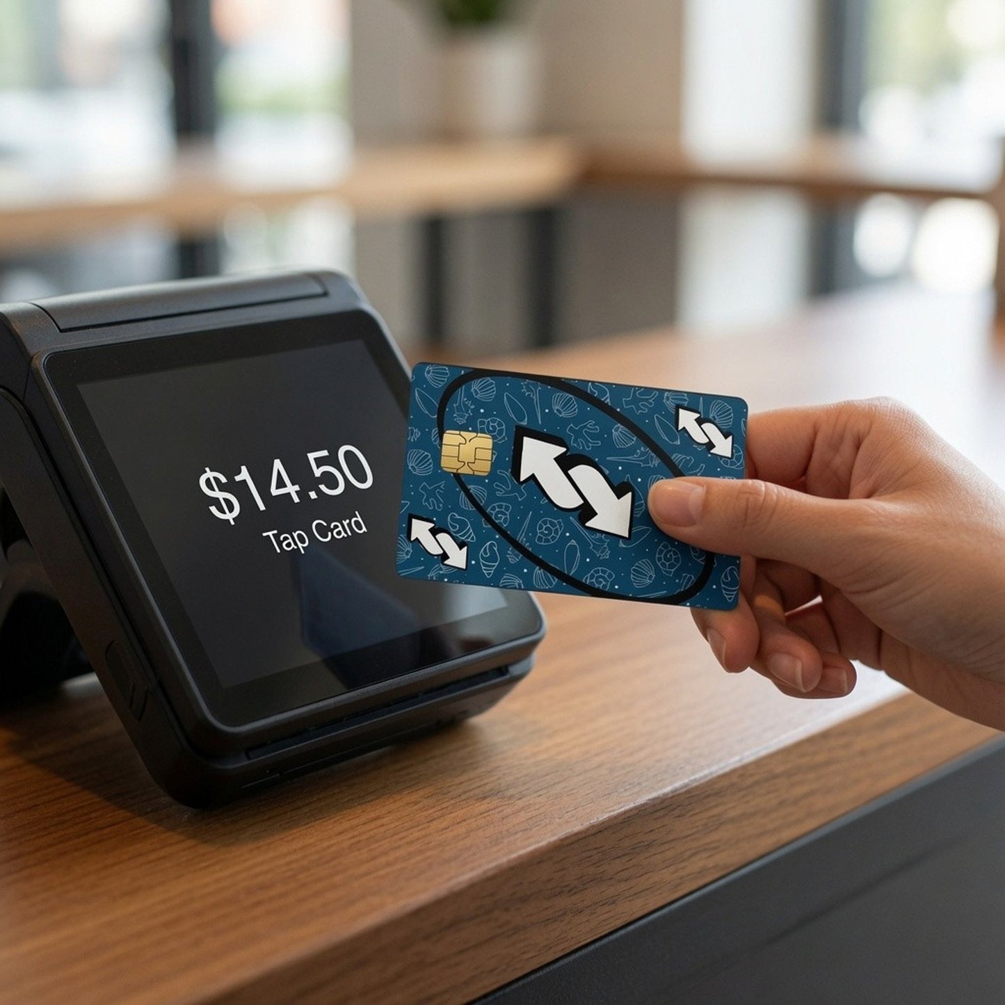Ocean’s Turn Seashell Reverse UNO Inspired Card Debit Card Credit Card Skin