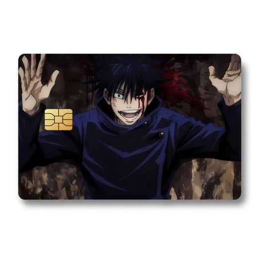 Anime Jujutsu Kaisen Megumi Fushiguro Hands Credit Card Cover Vinyl Skin Sticker