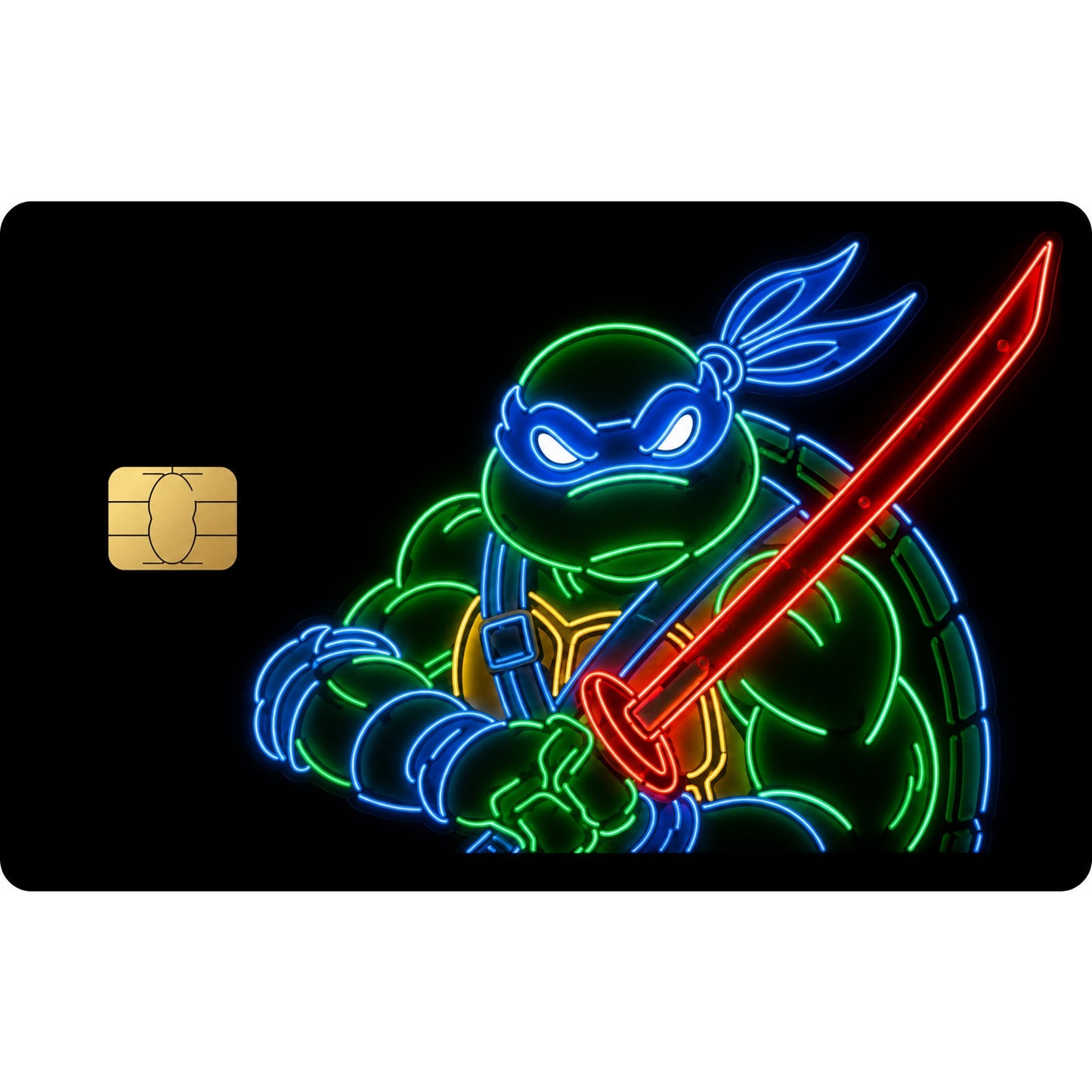 Teenage Mutant Ninja Turtles Credit Debit ATM Card Skin Sticker Neon Leonardo