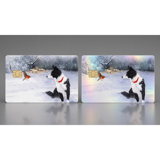Border Collie Credit Card Skin – Winter Watch Dog Art