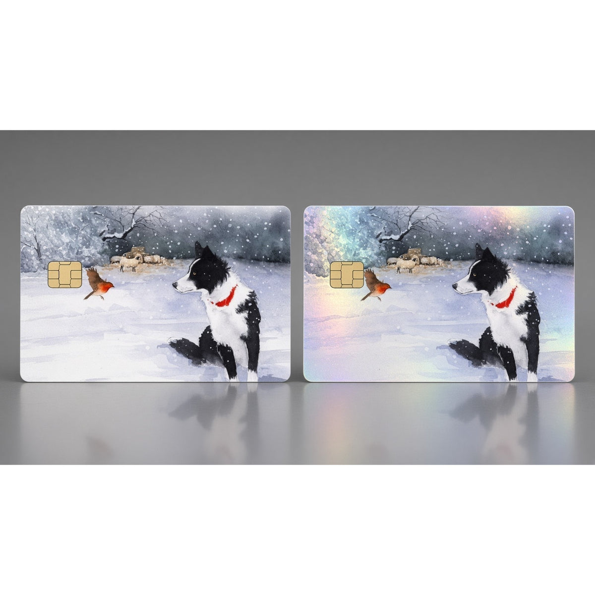 Border Collie Winter Watch Dog Puppy Debit Card Credit Card Skin