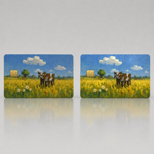 Cow in a Gilded Field Mine Craft Debit Card Credit Card Skin