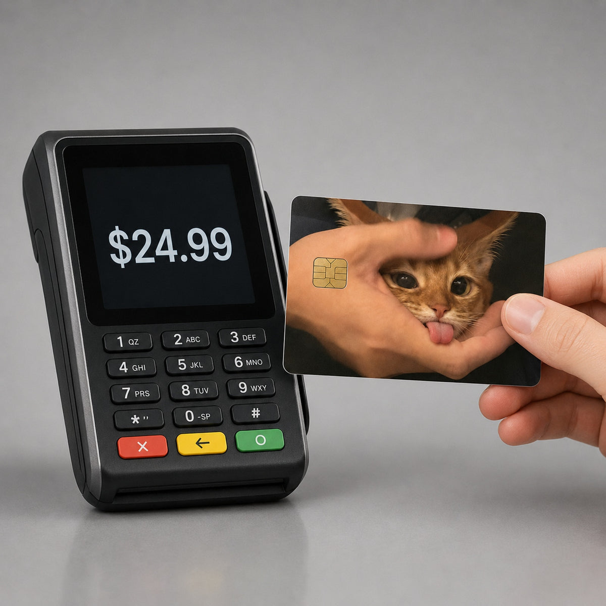 Silly Tongue-Out Tabby Cat Debit Card Credit Card Skin