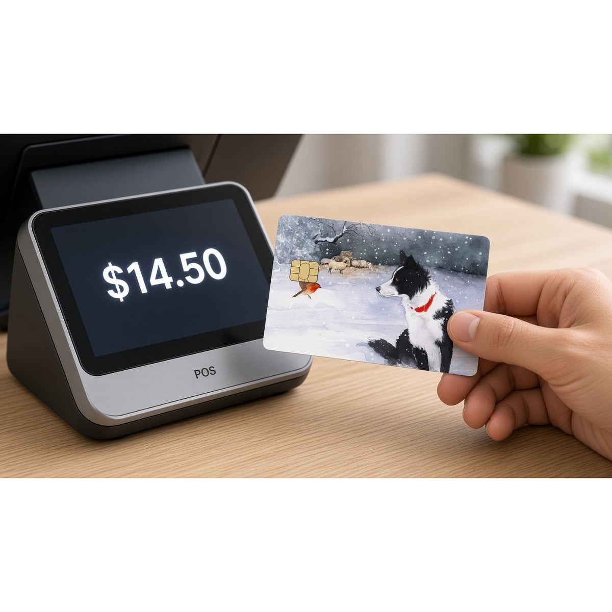 Border Collie Winter Watch Dog Puppy Debit Card Credit Card Skin
