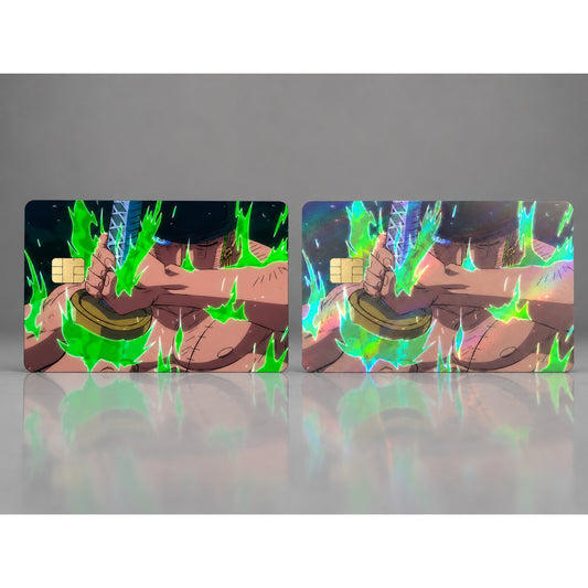 Zoro Green Flames Sword One Piece Debit Card Credit Card Skin
