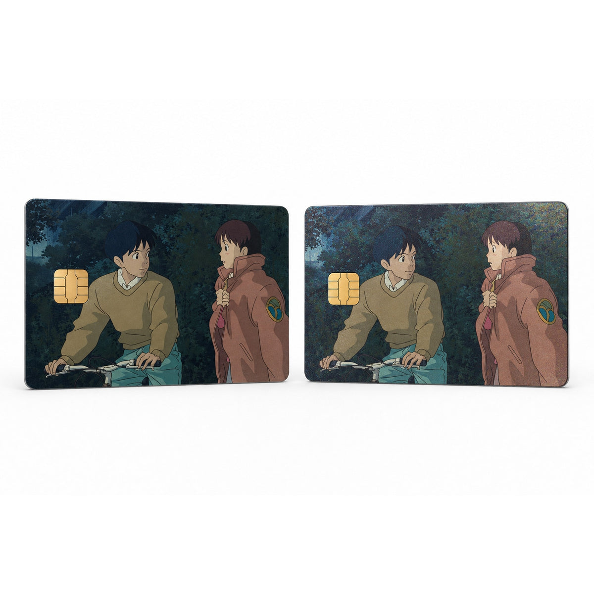 Ghibli Seiji Shizuku Bicycle Night Ride Credit Card Skin