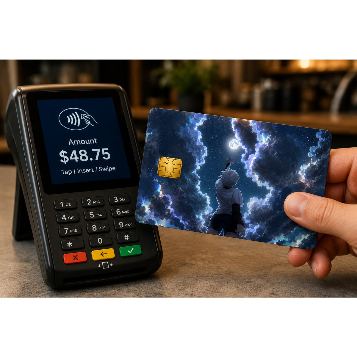 Reaching Towards The Moon Killua HunterXHunter Debit Card Credit Card Skin