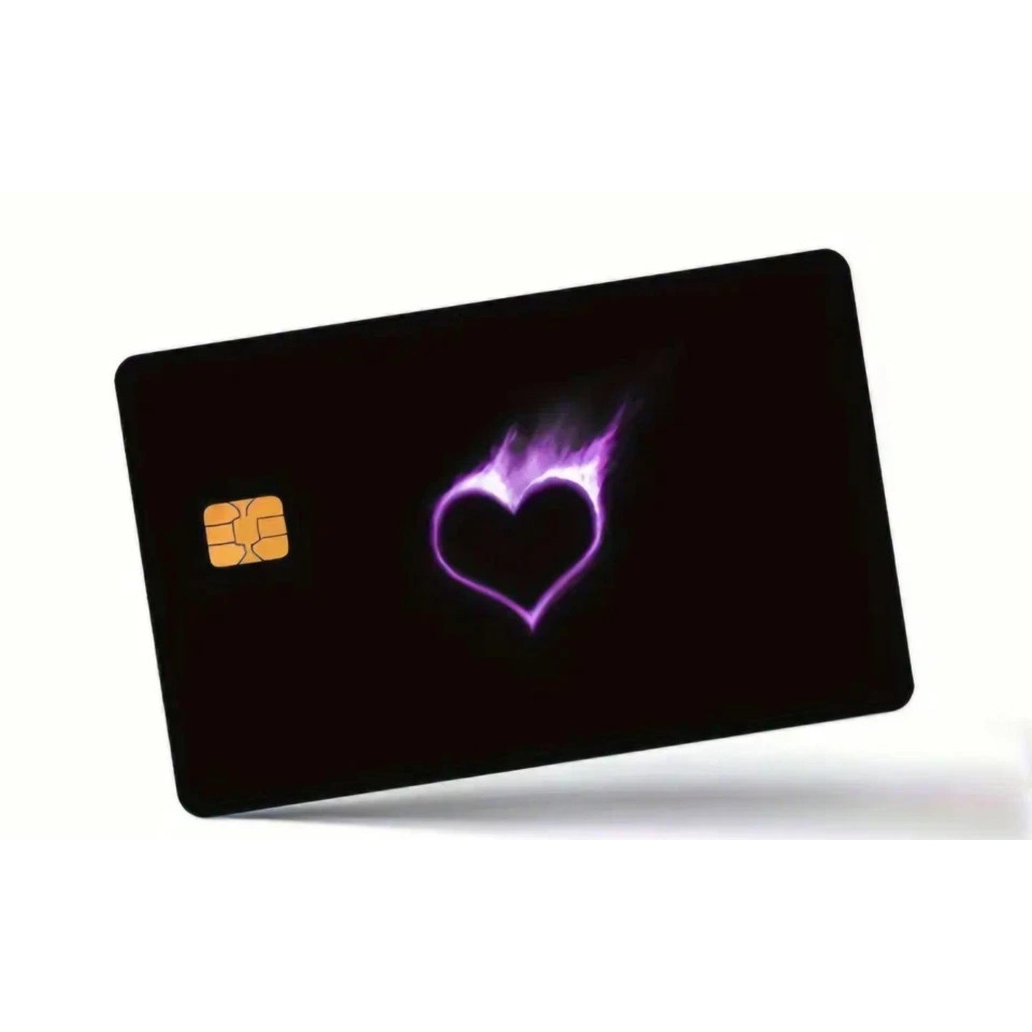 Black Purple Heart CreditDebit Card Cover Skin Sticker