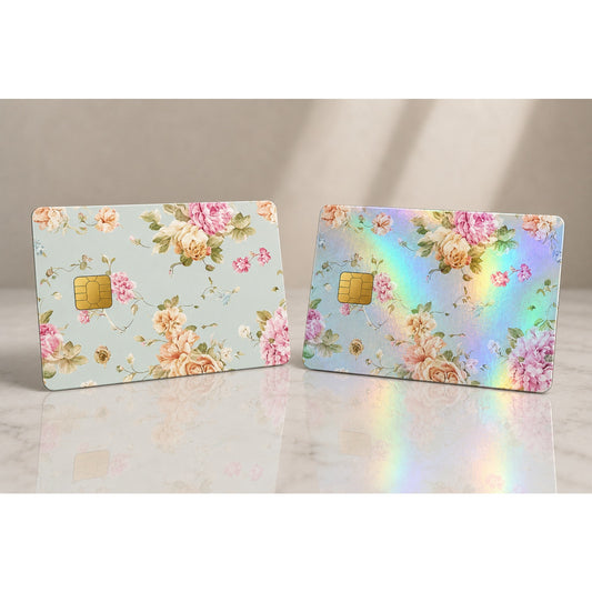 Vintage Garden Rose Credit Card Skin Botanical Debit Card Cover
