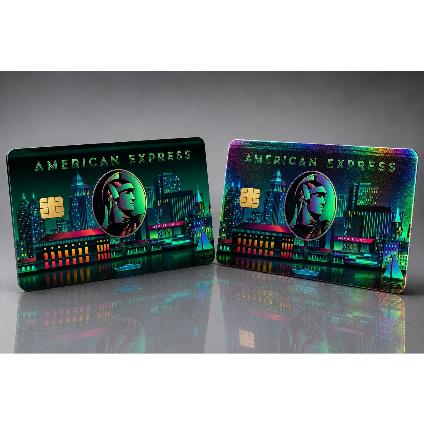 Amex Neon Green Cyberpunk Credit Card Skin Debit Card Vinyl Sticker Wrap