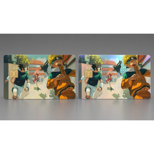 Naruto Sasuke Sakura Chaotic Cat Chase Credit Card Skin