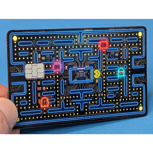 Cyber Maze Neon Circuit Arcade Game Credit Card Skin